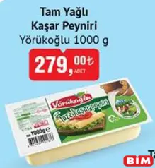YÖRÜKOĞLU TAM YAĞLI KAŞAR PEYNİRİ 1000 G